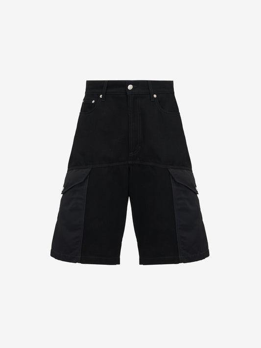 Men's Hybrid Denim Shorts in Black