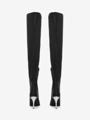 Women's Armadillo Thigh-high Boot in Black/silver/gold