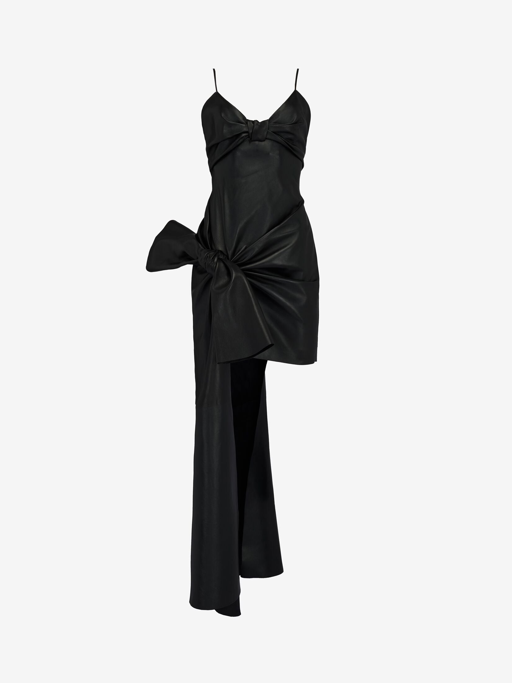 Women's Knotted Drape Dress in Black