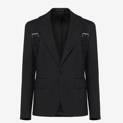 Men's Harness Single-Breasted Jacket In Black