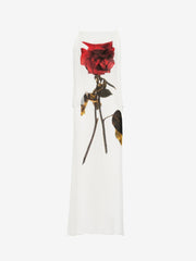 Women's Chiffon Shadow Rose Slip Dress in Black
