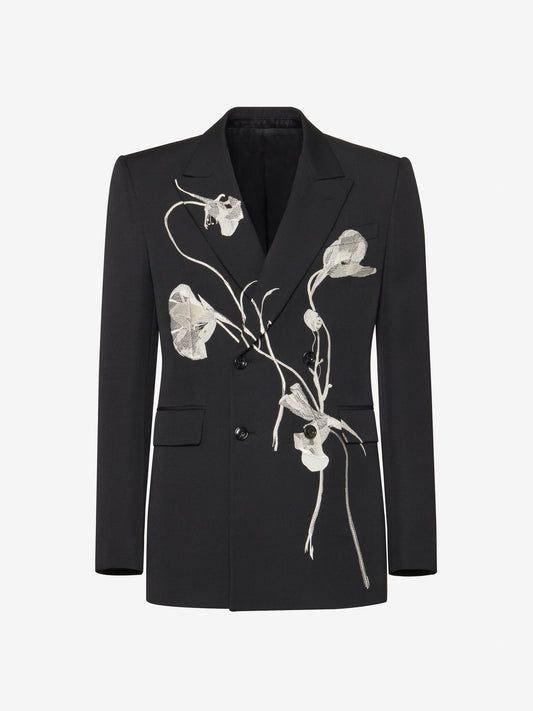 Men's Pressed Flower Double-Breasted Jacket