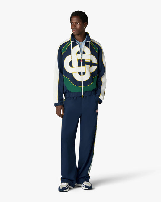 Green & Navy Check Applique Windbreaker Jacket