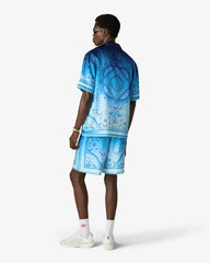 Blue Gradient Egyptian Rug Silk Shorts