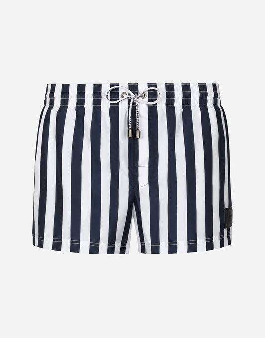 Swim Shorts With Vertical-Stripe Print