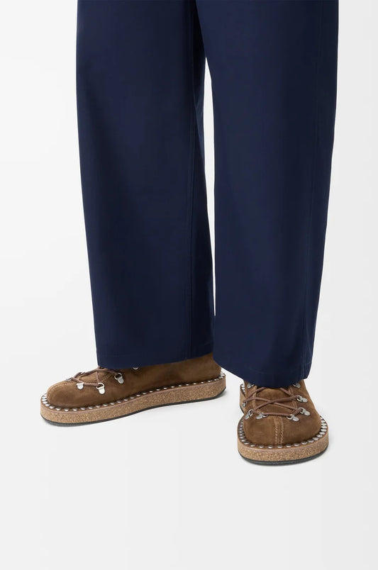 Rivet Lace-Up In Suede Calfskin