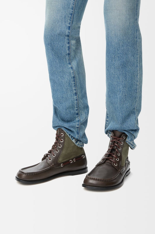 Campo Loafer Bootie In Calfskin And Suede Calfskin