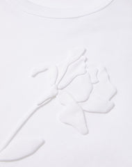 Mercerised Cotton T-shirt With Flower Embroidery