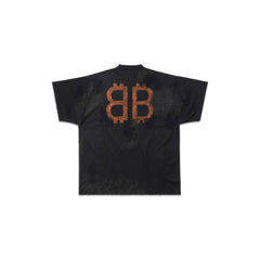 Crypto T-shirt Oversized In Black Faded