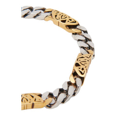 Men's Seal Logo Chain Bracelet in Silver