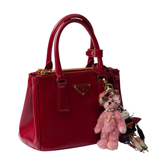 Teddy Bag Charm With Metal Ring