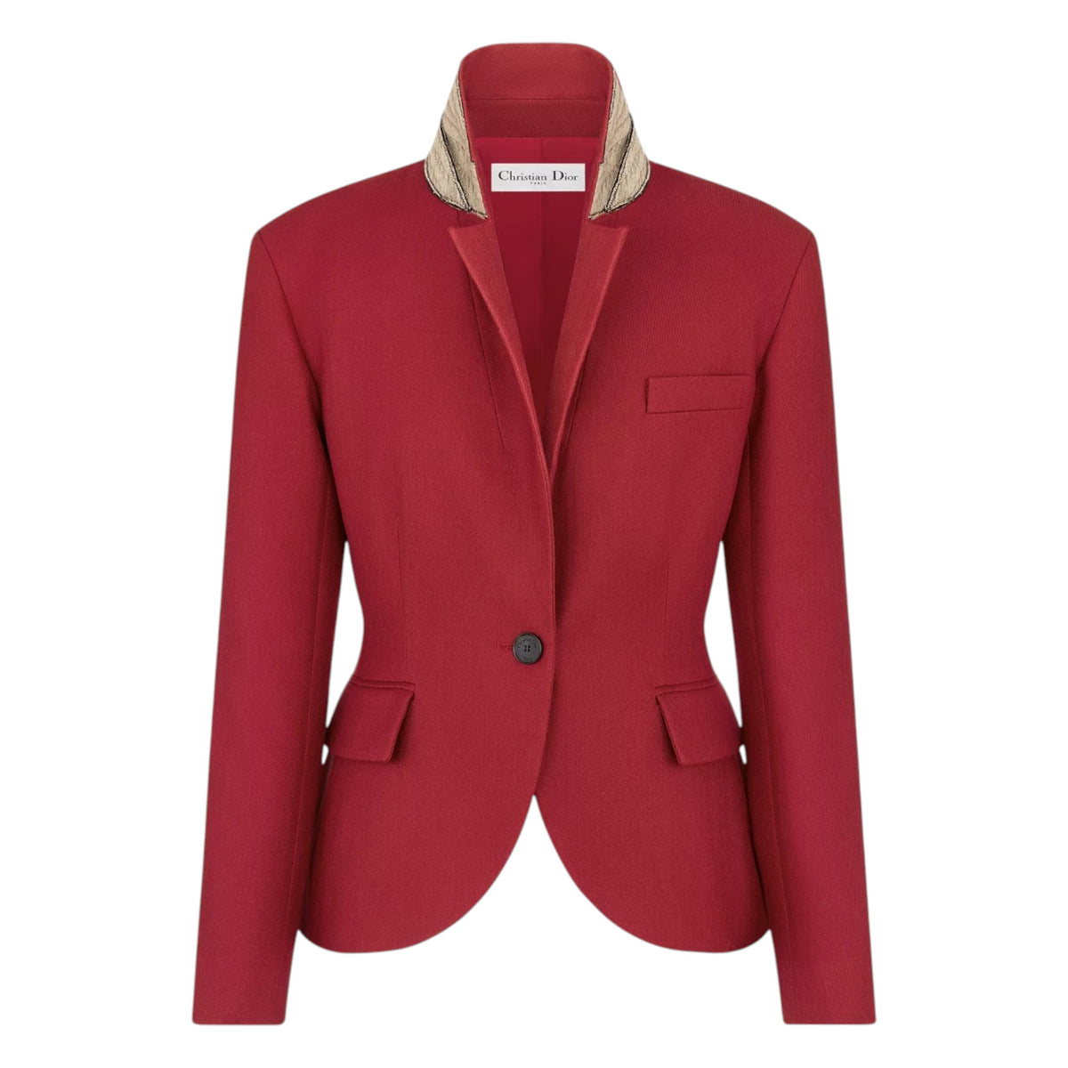 Fitted Jacket Wool and Silk Grain de Poudre