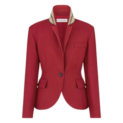 Fitted Jacket Wool and Silk Grain de Poudre