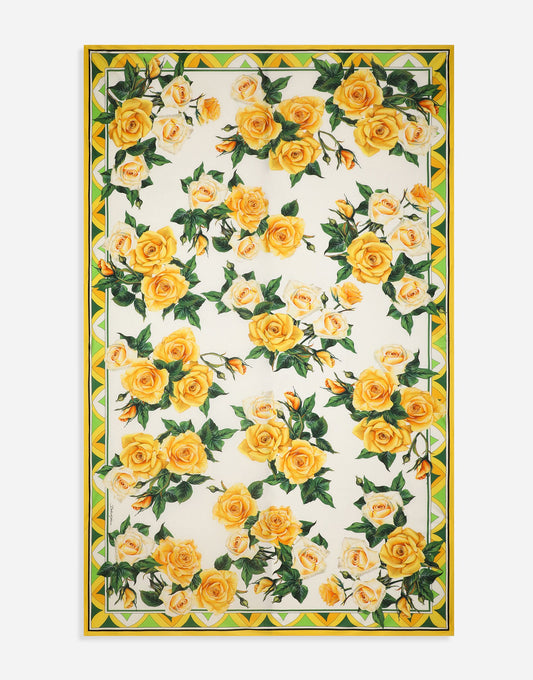 Cotton Sarong With Yellow Rose Print (110x190)
