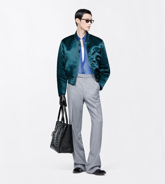 Vintage Acetate Bomber With Biker Details