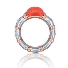 Xpandable™ diamond and coral ring