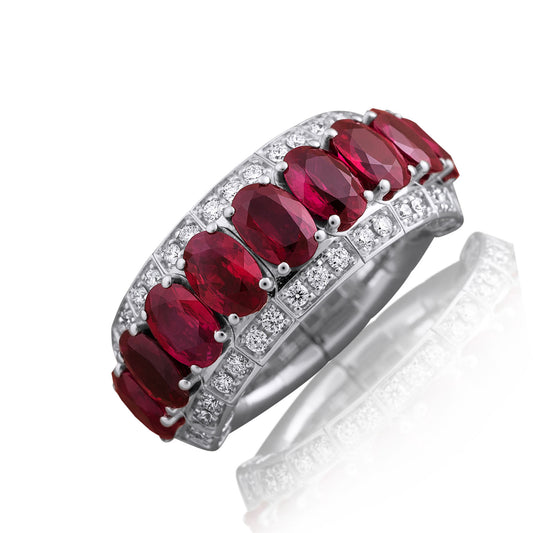 Xpandable™ diamond and ruby ring