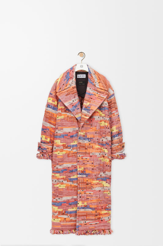 Coat In Wool Blend Jacquard