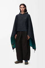 Quilted Poncho In Technical Shell