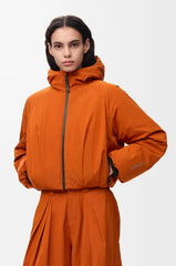 Cropped Puffer Jacket In Technical Shell