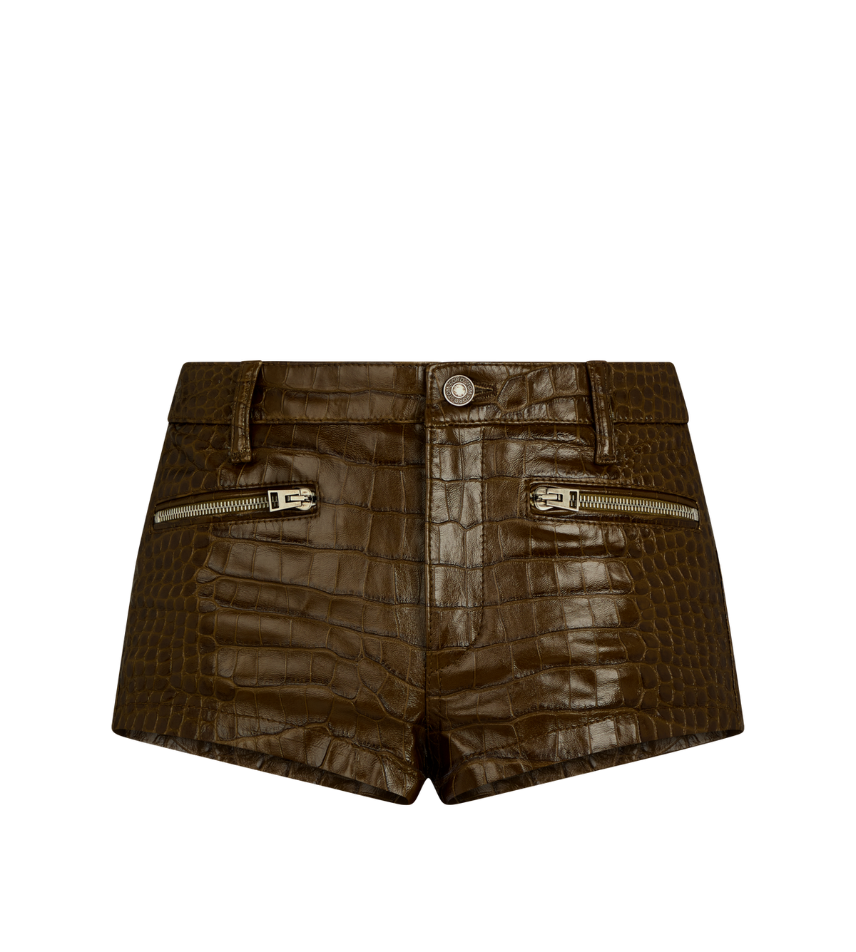 Embossed Leather Mini Shorts