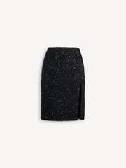 Sequinned Tweed Midi Skirt