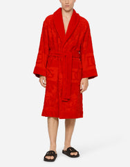 Bath Robe In Terry Cotton Jacquard