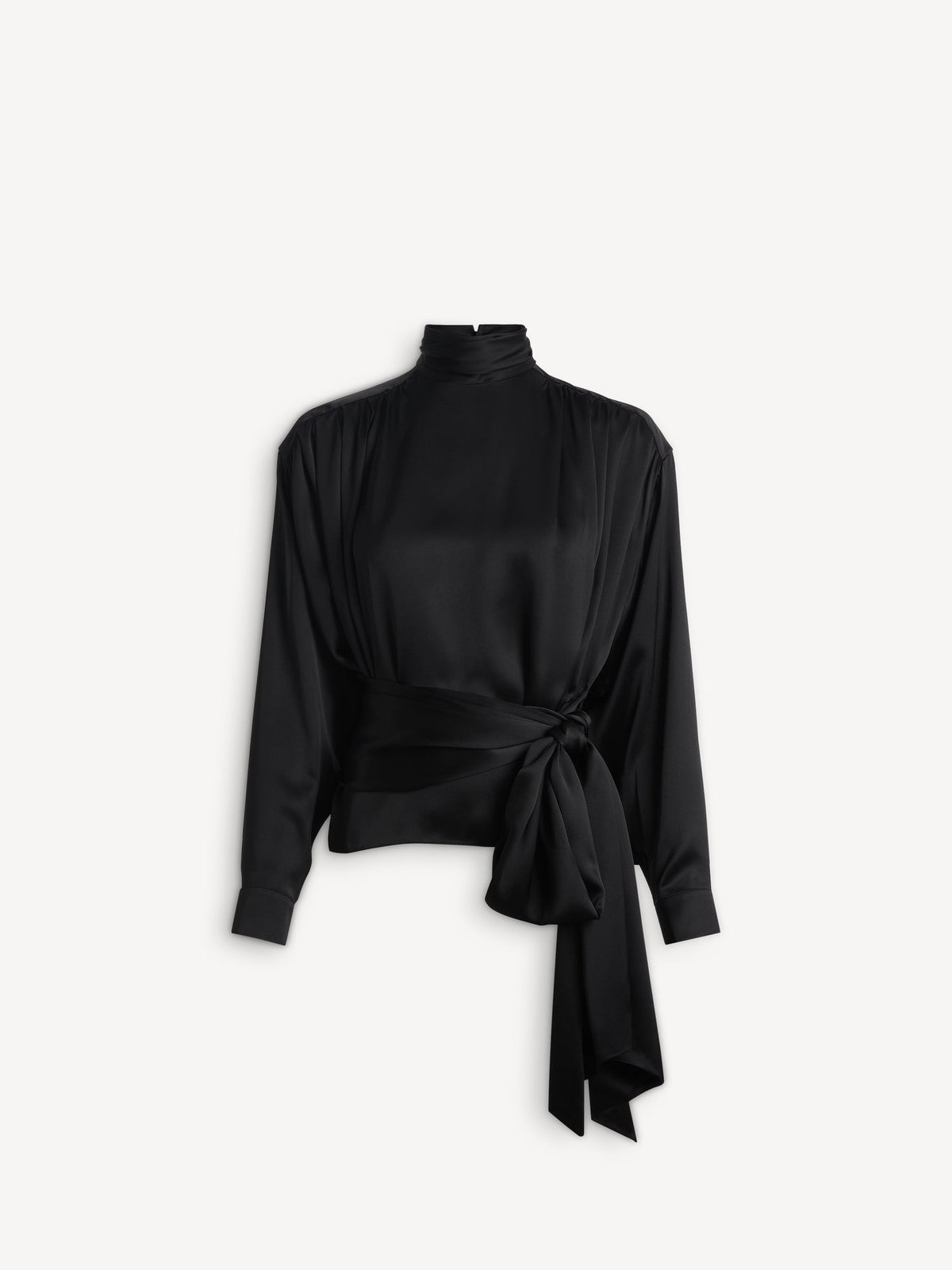 Silk Satin Blouse With Tie Detail