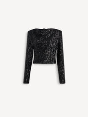 Sequinned Top With Bow