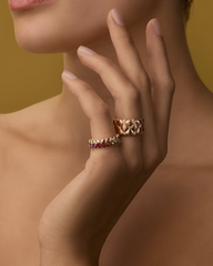 Quilted Ring with Diamonds