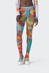 The Blue Body Flower Tights
