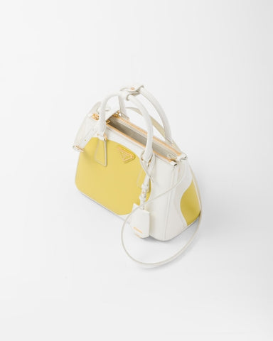 White Large Prada Galleria Saffiano Leather Bag