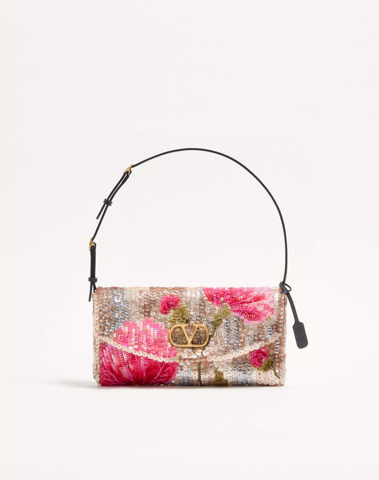 Valentino Garavani Devain Small Embroidered Shoulder Bag