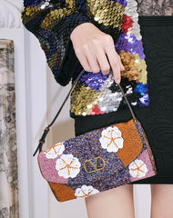 Valentino Garavani Devain Small Embroidered Shoulder Bag