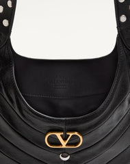 Valentino Garavani Hoboho Small Nappa Leather Hobo Bag With Chevron Pattern And Studs