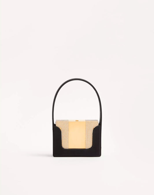 Valentino Garavani Minaumorphe Minaudière In Metal With Swarovski® Crystals And Satin Case