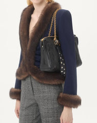 Valentino Garavani Panthea Shoulder Bag In Nappa Leather With Chevron Pattern