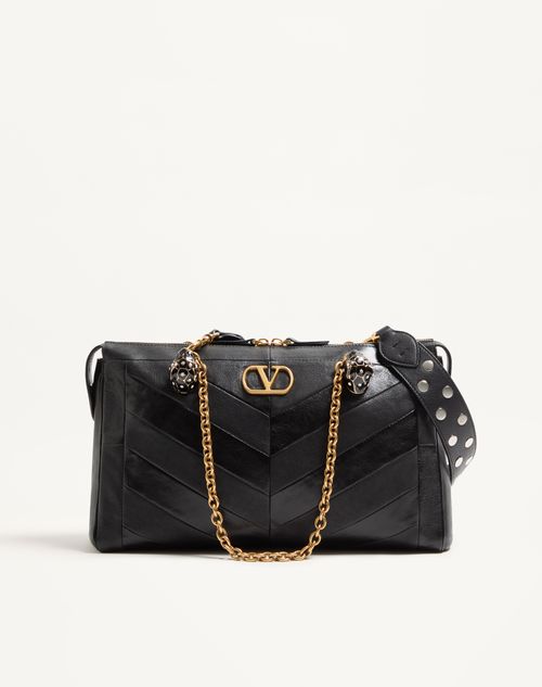 Valentino Garavani Panthea Shoulder Bag In Nappa Leather With Chevron Pattern