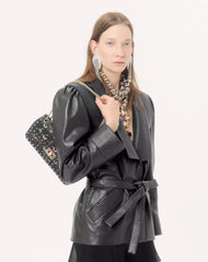 Valentino Garavani Rockstud Spike Medium Shoulder Bag in Embroidered Nappa Leather