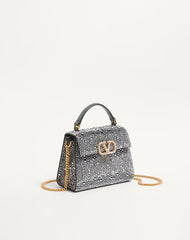 Valentino Garavani Mini Vsling Handbag With Rhinestones And Jewel Logo