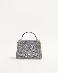 Valentino Garavani Mini Vsling Handbag With Rhinestones And Jewel Logo