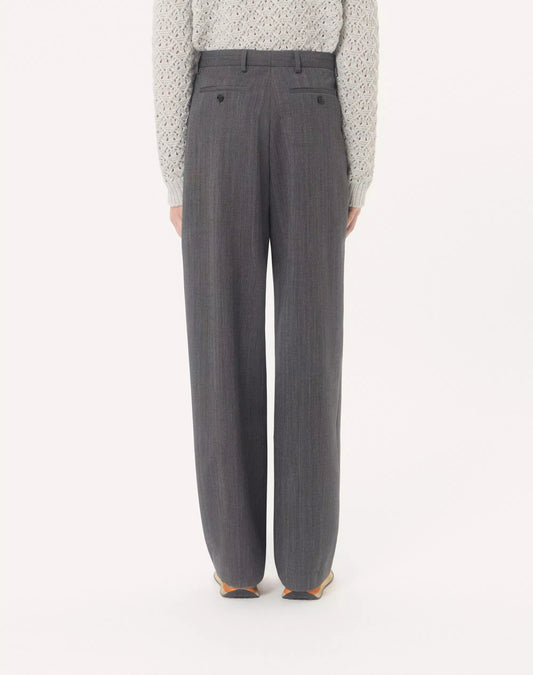 Valentino Pinstripe Wool Trousers With Pleats