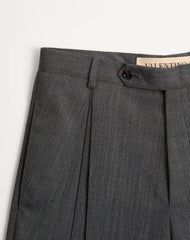 Valentino Pinstripe Wool Trousers With Pleats
