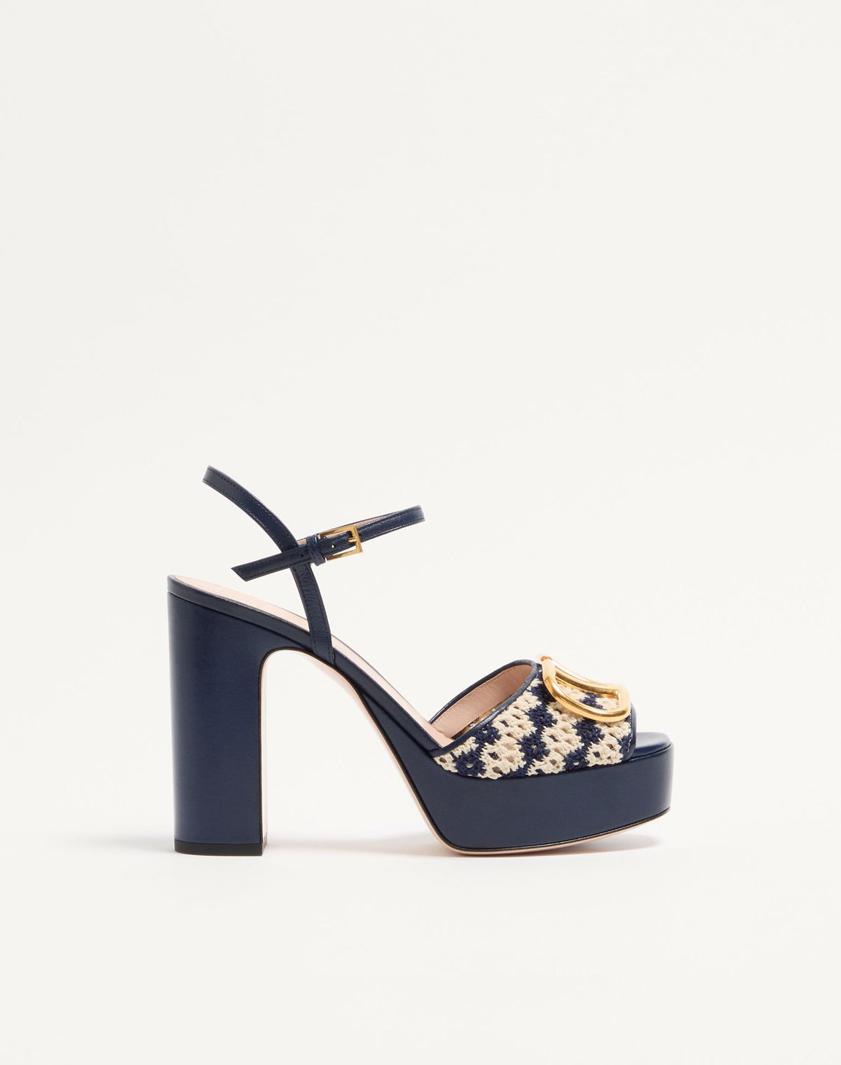 Vlogo Signature Platform Sandal In Crochet Fabric 115mm