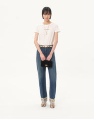 Vlogo Signature Velvet Chain Wallet With Jewel Logo