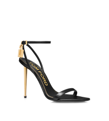Shiny Leather Padlock Pointy Naked Sandal