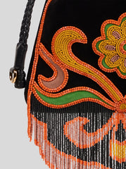 Small Suede Kalispera Bag With Beads And Fringes