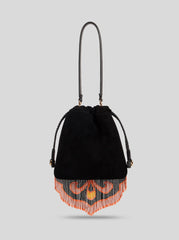 Small Suede Kalispera Bag With Beads And Fringes