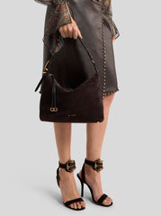 Medium Suede Rosette Bag