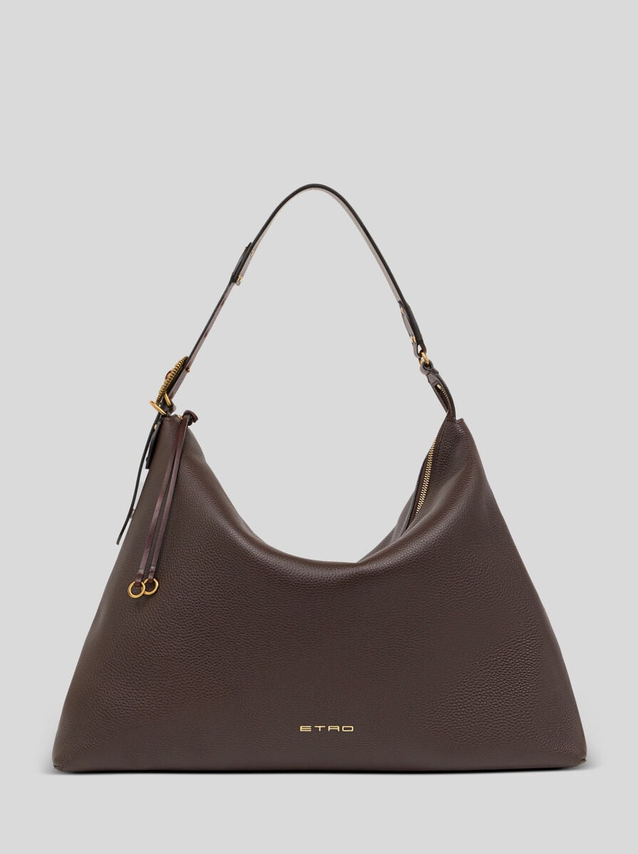Large Tumbled Leather Rosette Bag